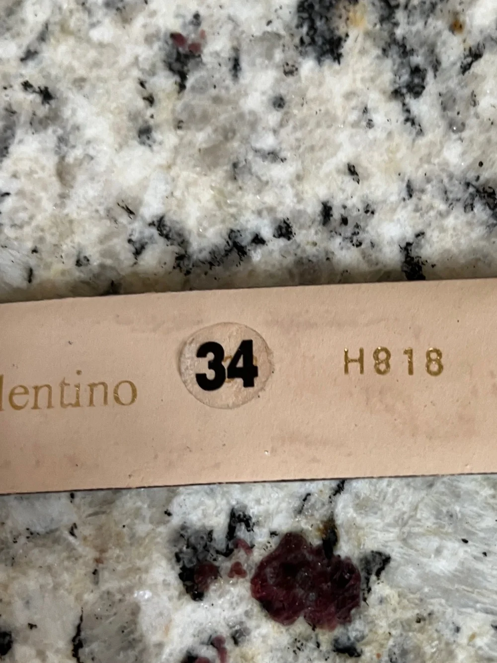 VTG Valentino Black Leather Large Silver Buckle Belt 34